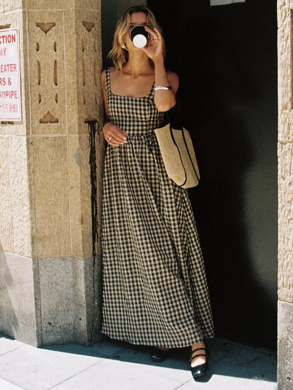 Cartmel Check Maxi Dress Black